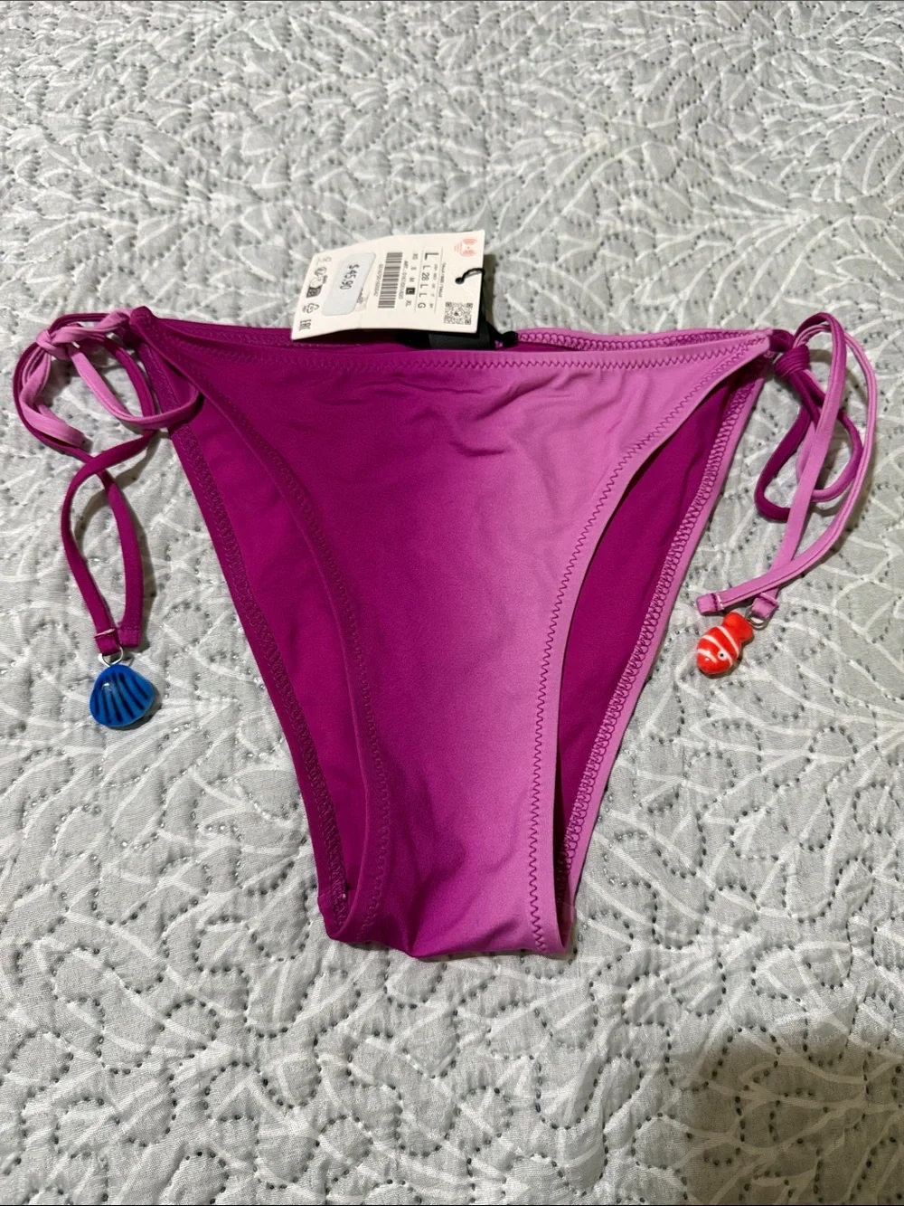 Zara Girls Magenta Tie-Side Swim Bottoms